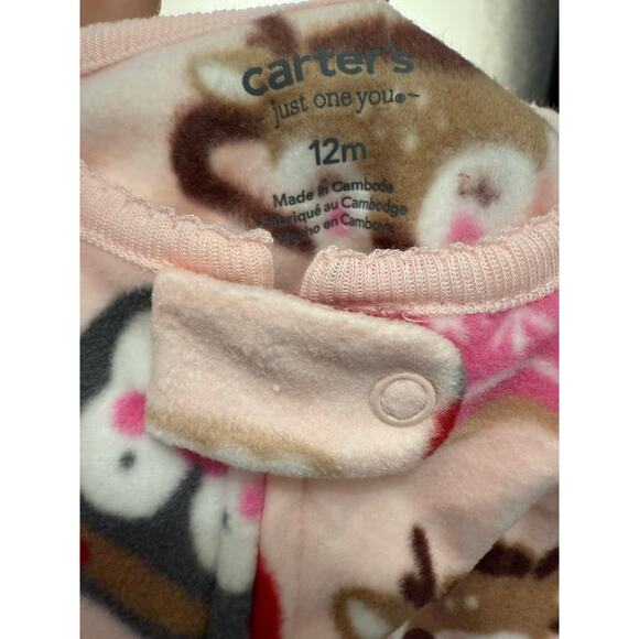Carter’s 12 Months Christmas Fleece Footie - Picture 3 of 3